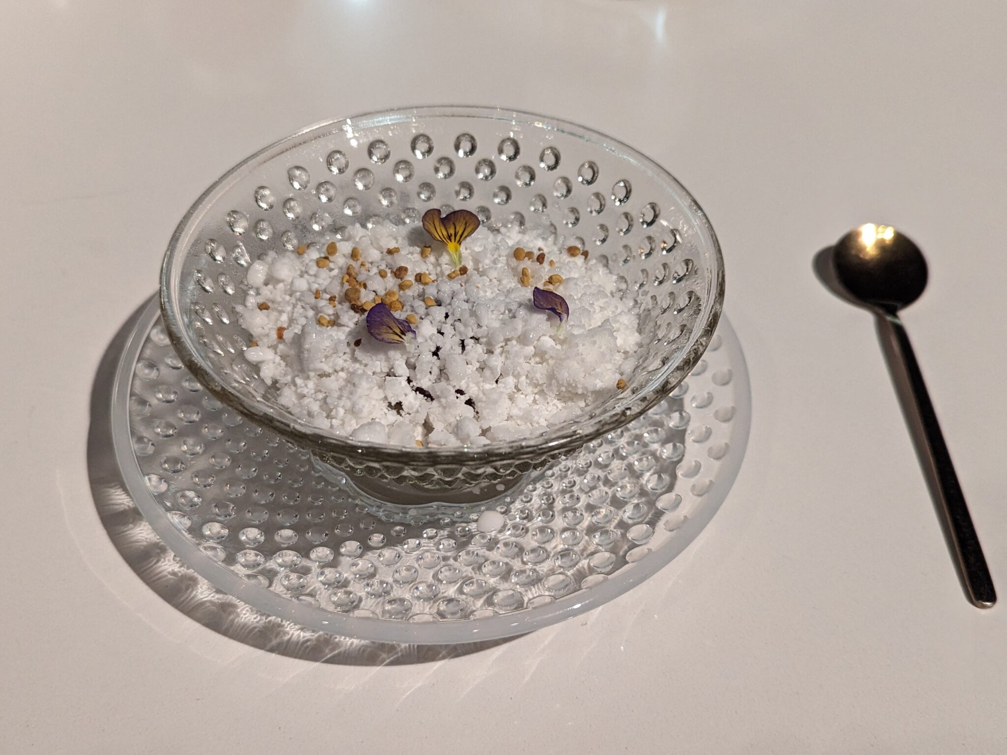 Amazake, blueberry, bee pollen at Nisei