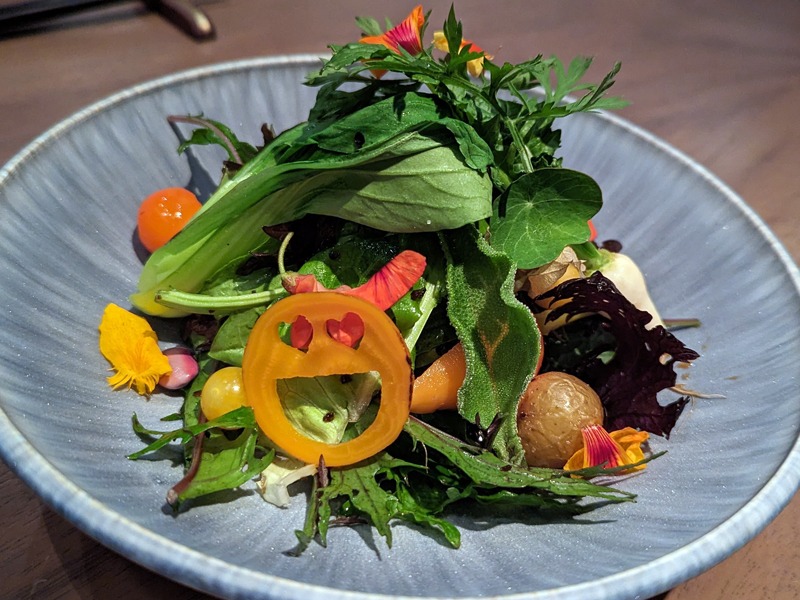 Den Salad/Badger-Flame Beets, Tomatoes, Salanova, and Potato